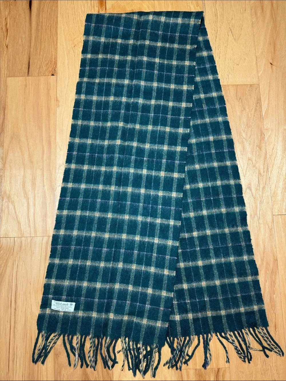 Ireland Lambswool Plaid Fringe Scarf